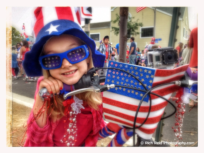 #3 Fourth of July patriotic girl in the Push and Pull Parade in Ventura, California.